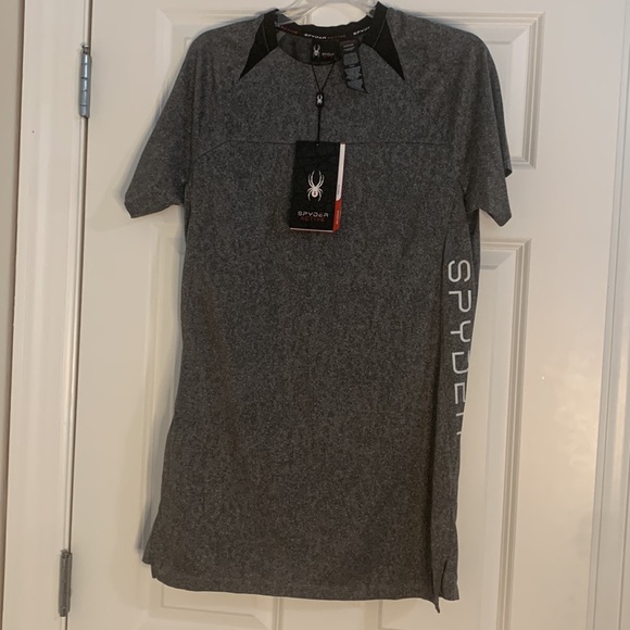 Spyder Active Grey Black Lightweight Short Sleeve T-Shirt - Picture 5 of 6